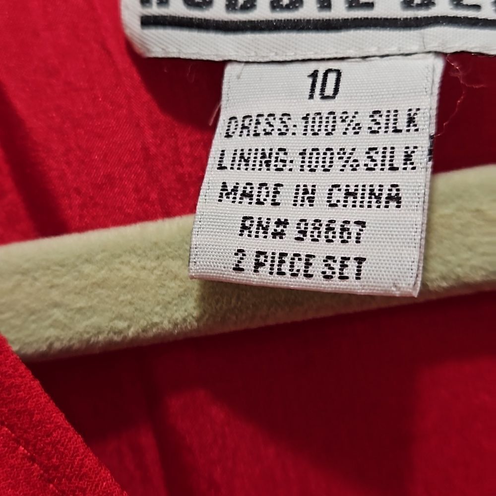 Bobbie Bee 2 piece silk dress and over top size 10, red abd gold - Picture 4 of 10